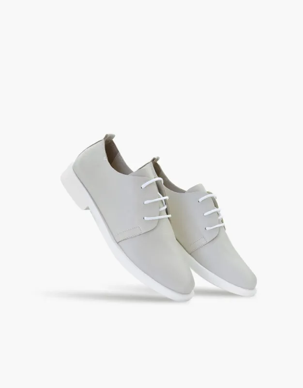 Soft Leather Lace-Up Flats