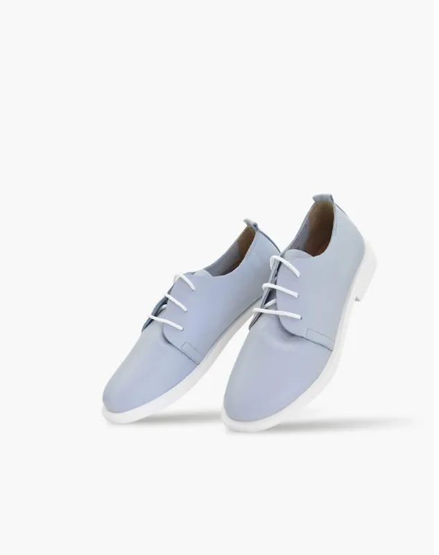Soft Leather Lace-Up Flats