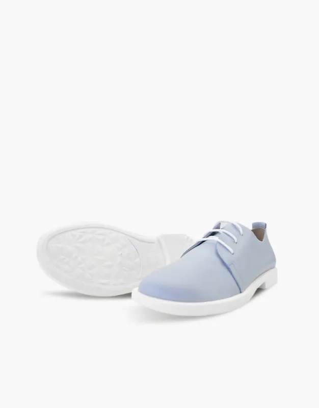 Soft Leather Lace-Up Flats