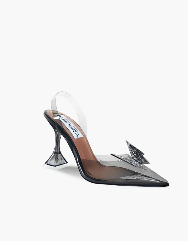 Vinyl Sandals with Methacrylate Heels